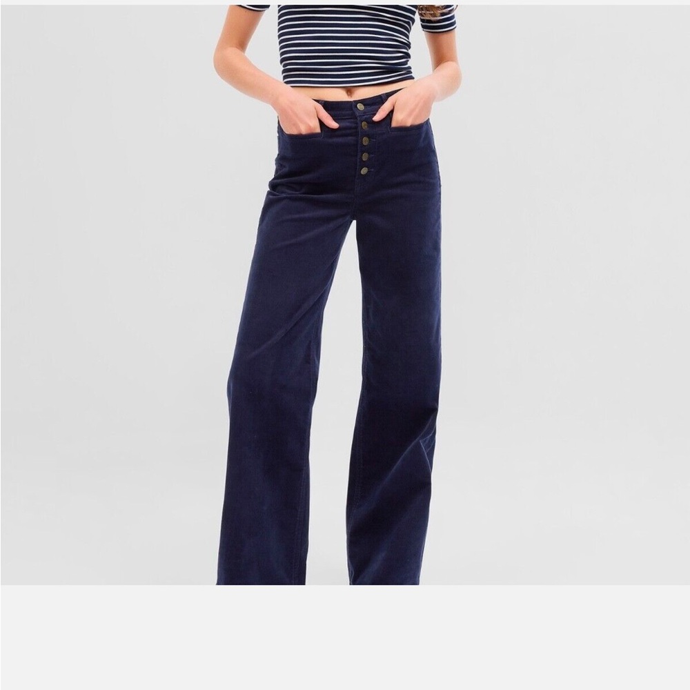 NWT Gap high rise stride corduroy pants - Navy